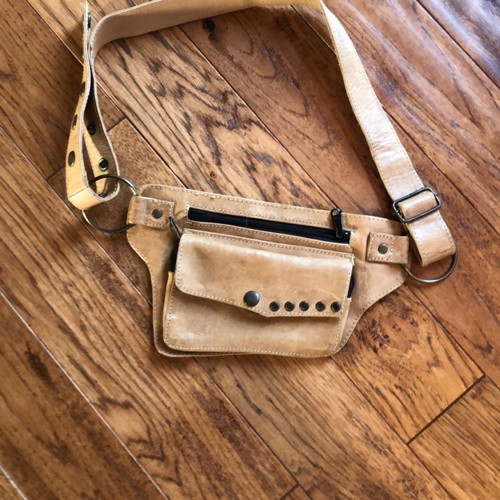 All leather fanny pack